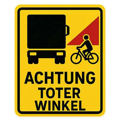 Achtung Toter Winkel – Warnaufkleber für Fahrzeuge primary image