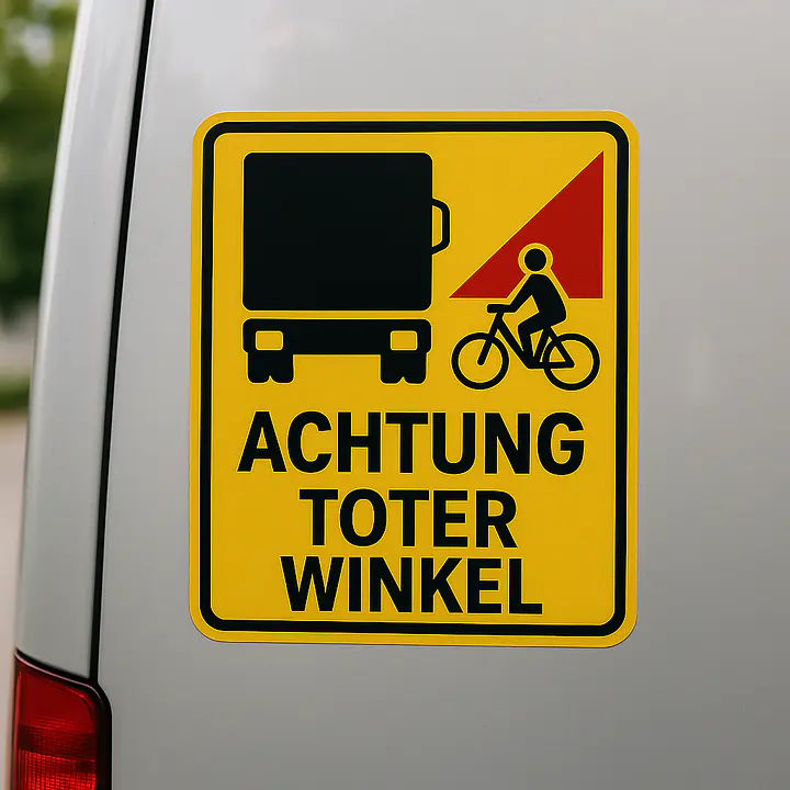 Achtung Toter Winkel – Warnaufkleber für Fahrzeuge - Master