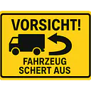 Warnaufkleber Fahrzeug schert aus – Hinweisaufkleber für Fahrzeuge - Master