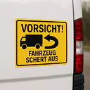 Warnaufkleber Fahrzeug schert aus – Hinweisaufkleber für Fahrzeuge - Master
