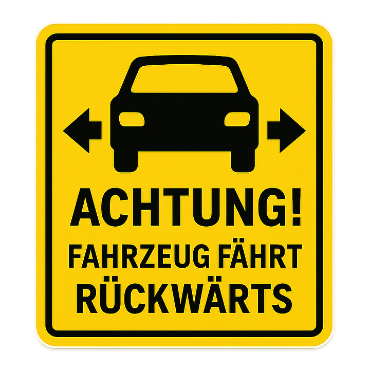 Warning Sticker Vehicle Reversing – Safety Sticker for Vehicles - Master
