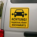 Warnaufkleber Fahrzeug fährt rückwärts – Hinweisaufkleber für Fahrzeuge - Master