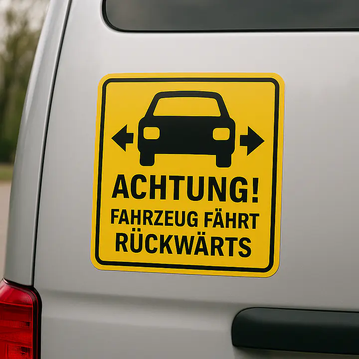 Warning Sticker Vehicle Reversing – Safety Sticker for Vehicles - Master