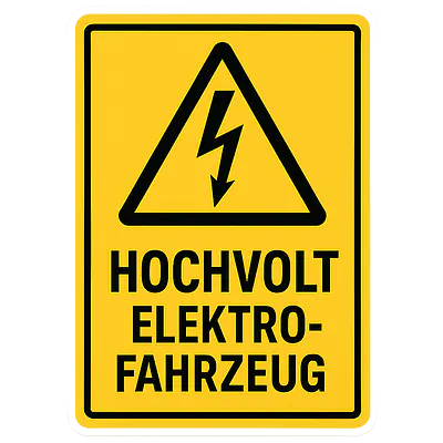 Warnung Hochvolt – Elektrofahrzeug, Warnaufkleber für Fahrzeuge primary image