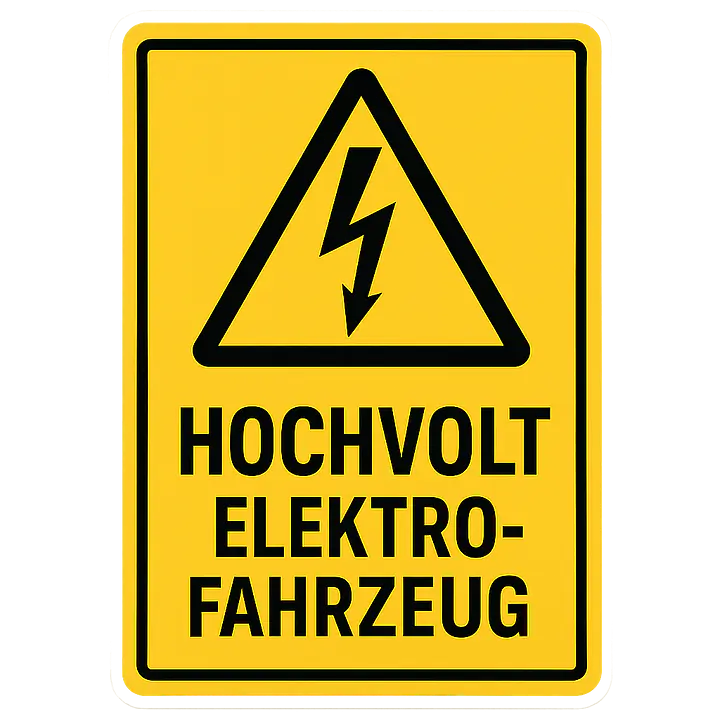 Warnung Hochvolt – Elektrofahrzeug, Warnaufkleber für Fahrzeuge - Master