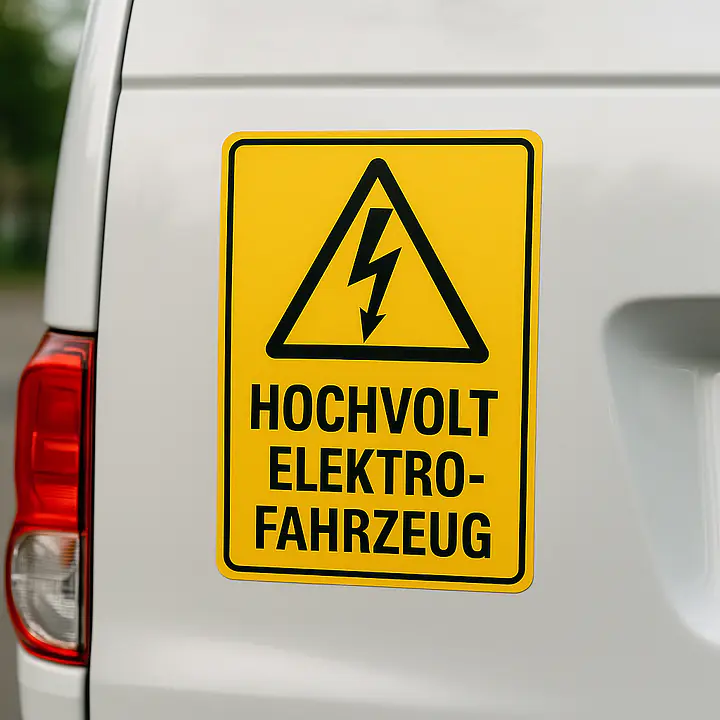 Warnung Hochvolt – Elektrofahrzeug, Warnaufkleber für Fahrzeuge - Master