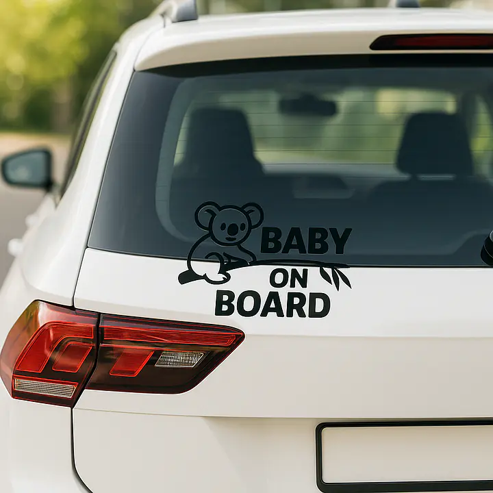 Koala Baby on Board Sticker Landscape Format - Master