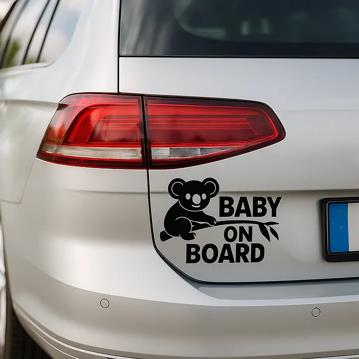 Koala Baby on Board Sticker Landscape Format - Master