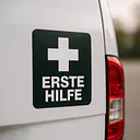 Erste Hilfe Hinweisaufkleber für Fahrzeuge - Master