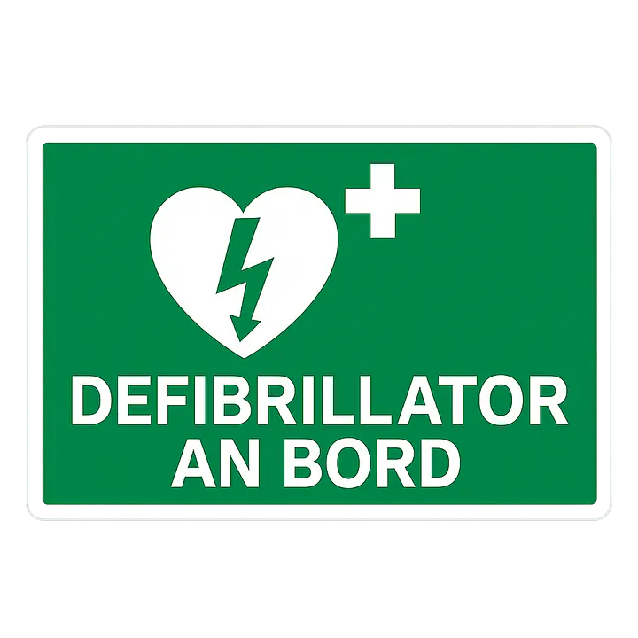 Defibrillator an Bord – Hinweisaufkleber für Fahrzeuge - Master