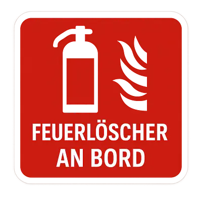 Hinweisaufkleber Feuerlöscher an Bord für Fahrzeuge primary image