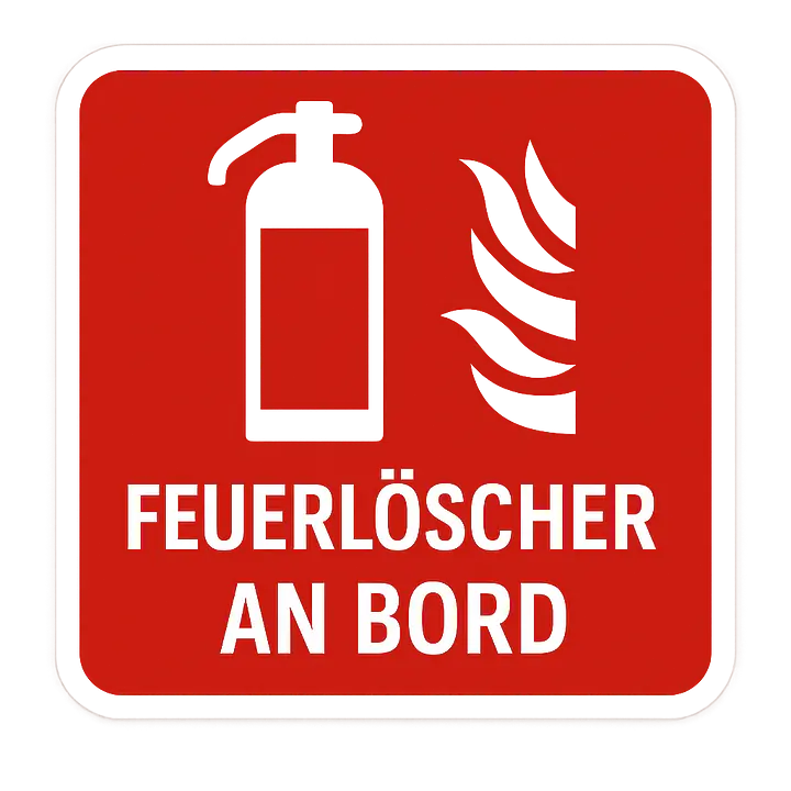 Hinweisaufkleber Feuerlöscher an Bord für Fahrzeuge - Master