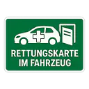 Hinweisaufkleber „Rettungskarte im Fahrzeug“ für Fahrzeuge - Master