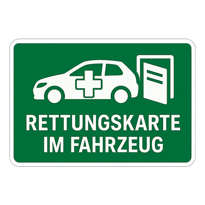 Notice Sticker "Rescue Sheet in Vehicle" for Vehicles - Master