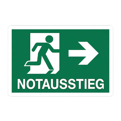 Notausstieg Hinweisaufkleber für Fahrzeuge primary image