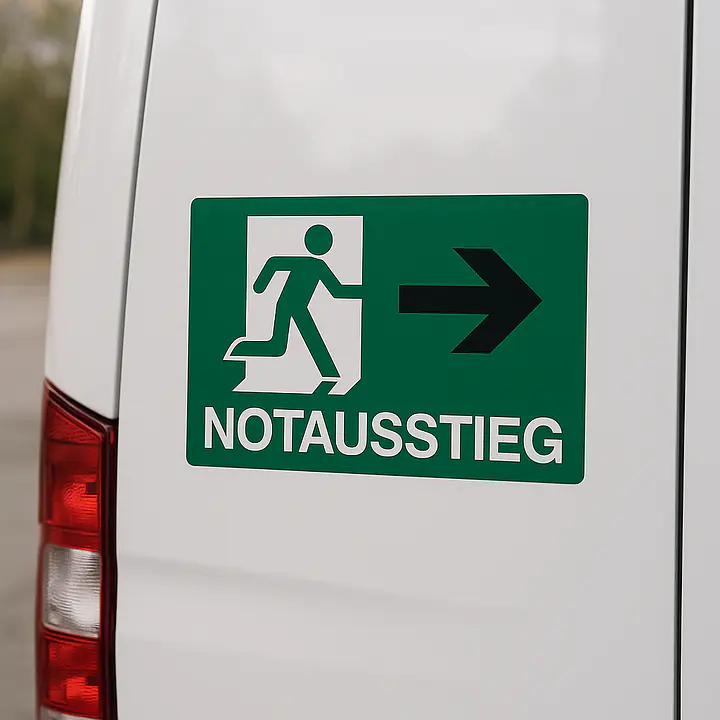 Notausstieg Hinweisaufkleber für Fahrzeuge - Master