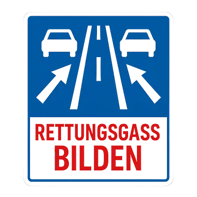 Hinweisaufkleber Rettungsgasse bilden für Fahrzeuge primary image