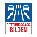 Hinweisaufkleber Rettungsgasse bilden für Fahrzeuge - Master