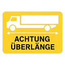 Achtung Überlänge – Warnaufkleber für Fahrzeuge - Master