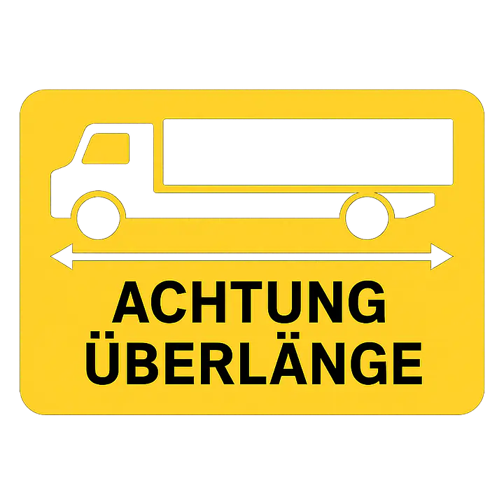 Achtung Überlänge – Warnaufkleber für Fahrzeuge - Master