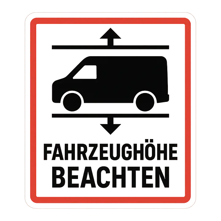 Observe Vehicle Height – Warning Sticker for Vehicles - Master