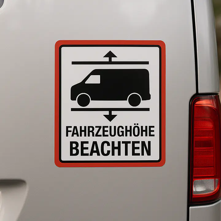 Observe Vehicle Height – Warning Sticker for Vehicles - Master