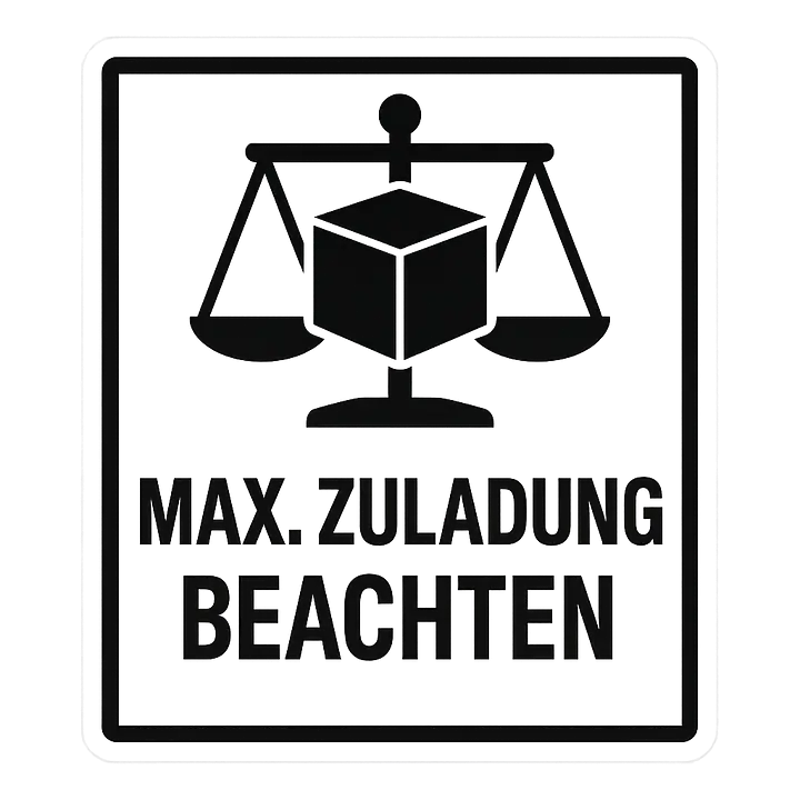 Hinweisaufkleber MAX. ZULADUNG BEACHTEN für Fahrzeuge - Master
