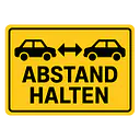 Abstand halten – Warnaufkleber für Fahrzeuge - Master