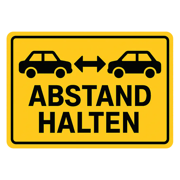 Abstand halten – Warnaufkleber für Fahrzeuge - Master