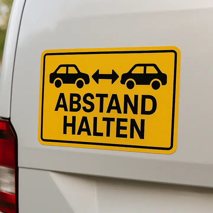 Abstand halten – Warnaufkleber für Fahrzeuge - Master