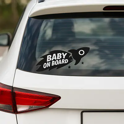 Rakete Baby on Board Aufkleber secondary image