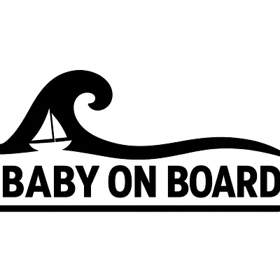 Meereswelle Baby on Board Aufkleber primary image
