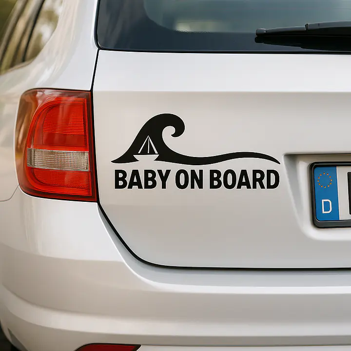 Meereswelle Baby on Board Aufkleber - Master