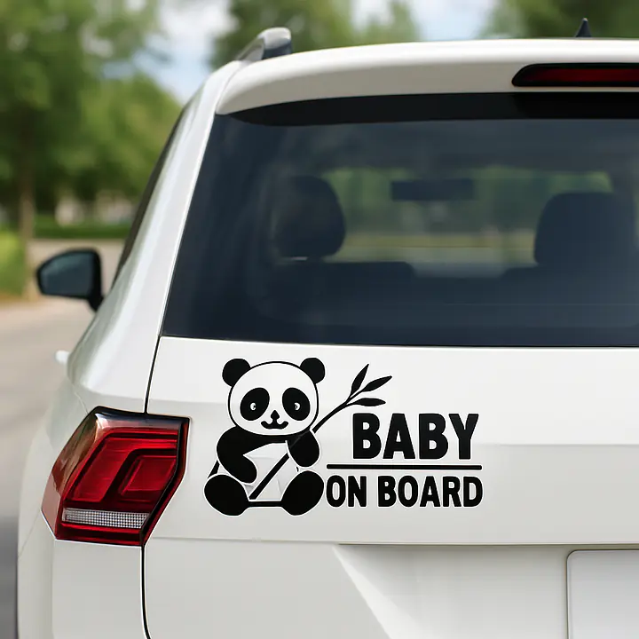 Panda Baby on Board Aufkleber Querformat - Master
