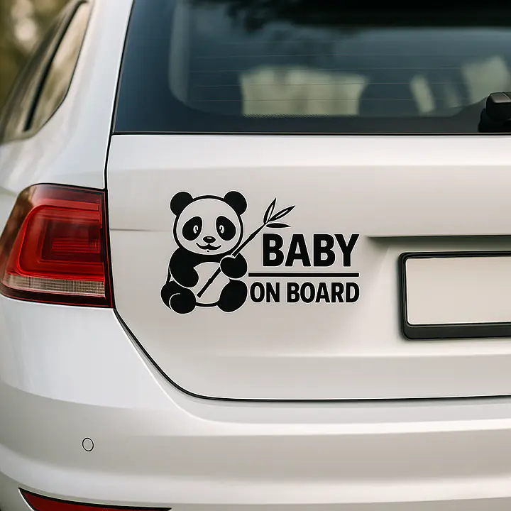 Panda Baby on Board Aufkleber Querformat - Master