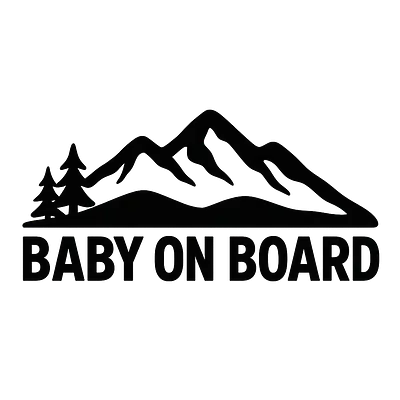 Bergfamilie Baby on Board Aufkleber primary image