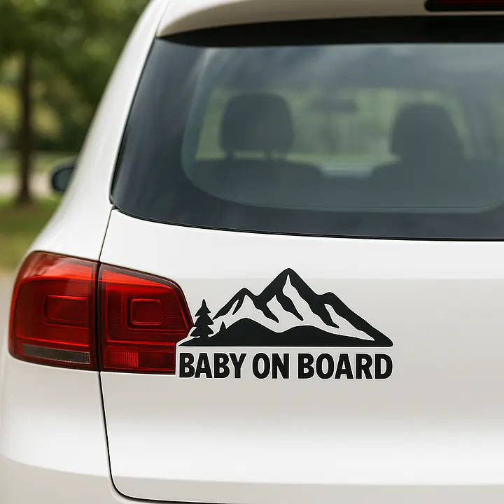 Bergfamilie Baby on Board Aufkleber - Master