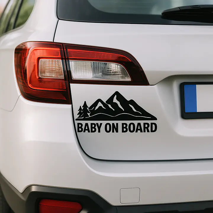 Bergfamilie Baby on Board Aufkleber - Master