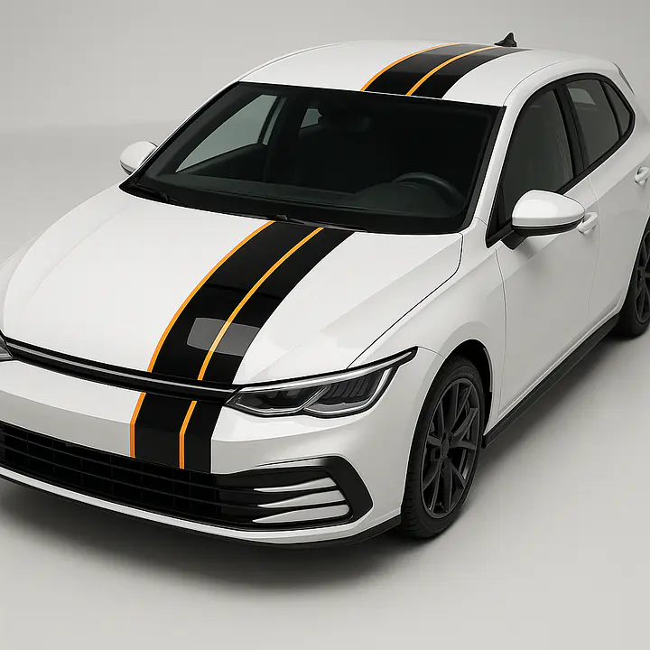Split Center Auto Racing Stripe Set – Hood & Roof - Master
