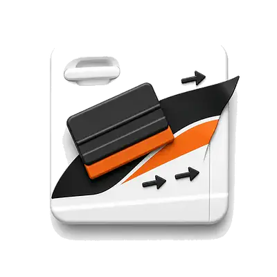 Icon for applying pressure with a squeegee
