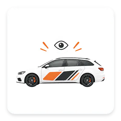 Symbol für gut lesbare Fahrzeugwerbung