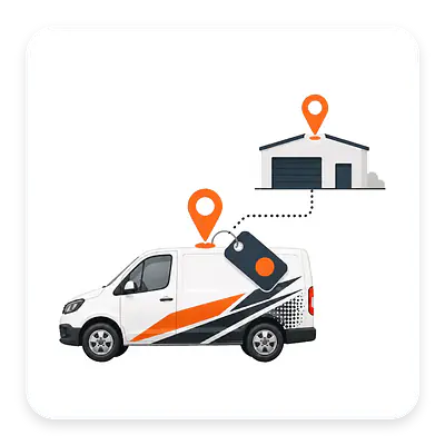 Symbol für Fahrzeugnummer und Standort