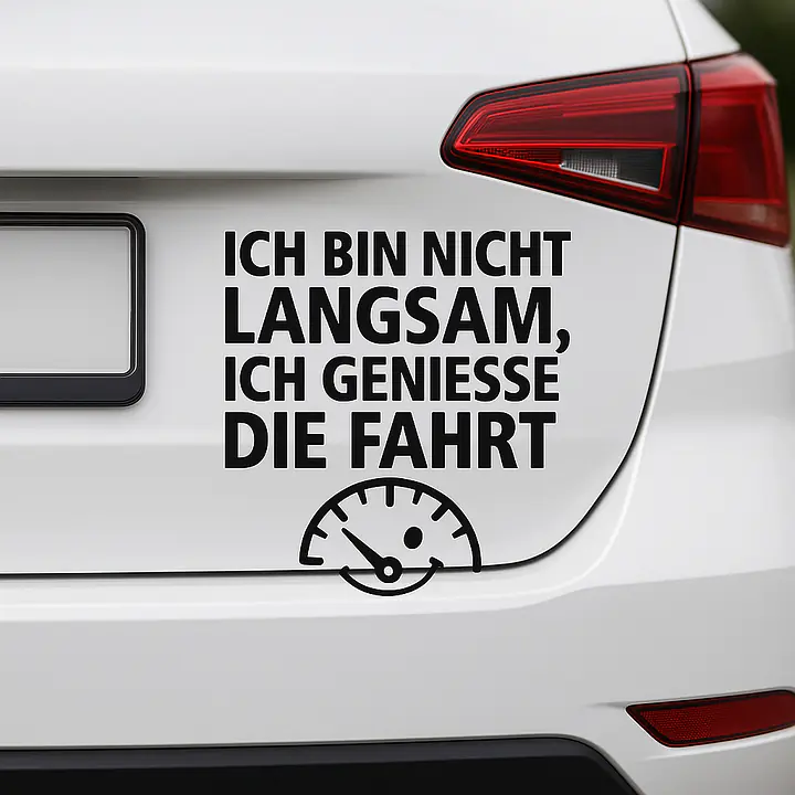 ICH BIN NICHT LANGSAM, ICH GENIESSE DIE FAHRT – Autoaufkleber - Master
