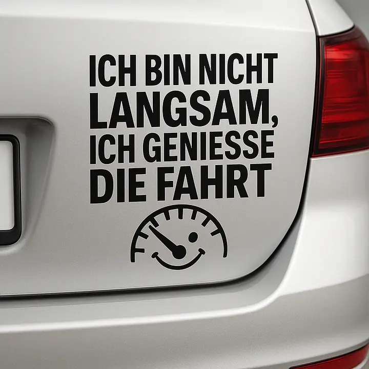 ICH BIN NICHT LANGSAM, ICH GENIESSE DIE FAHRT – Autoaufkleber - Master