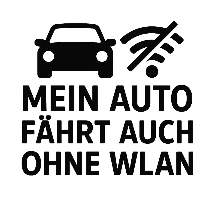 MEIN AUTO FÄHRT AUCH OHNE WLAN – Autoaufkleber mit Icon - Master