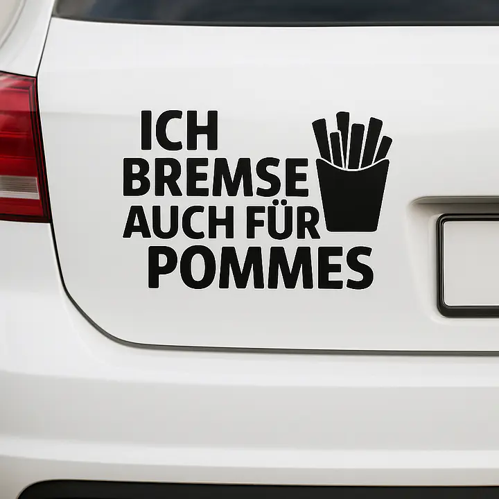 ICH BREMSE AUCH FÜR POMMES Autoaufkleber - Master