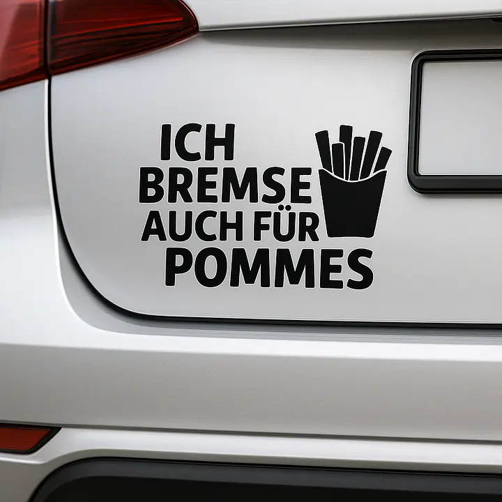 ICH BREMSE AUCH FÜR POMMES Autoaufkleber - Master