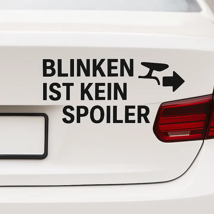 BLINKEN IST KEIN SPOILER – Autoaufkleber mit Spruch und Icon - Master
