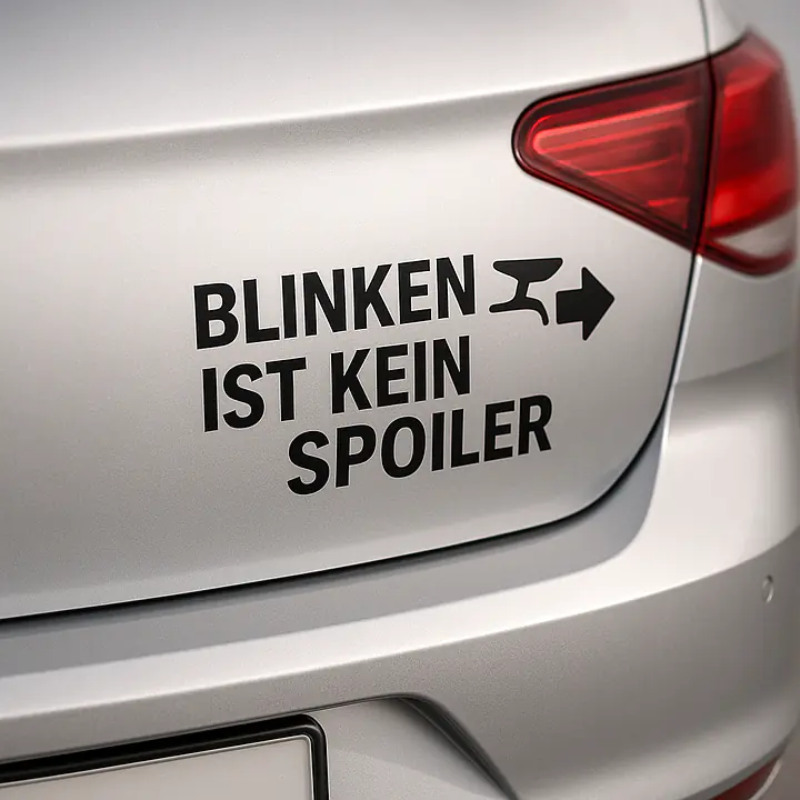 BLINKEN IST KEIN SPOILER – Autoaufkleber mit Spruch und Icon - Master