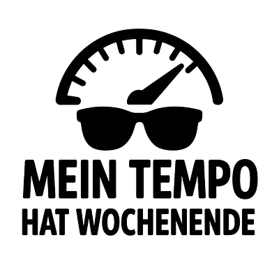 MEIN TEMPO HAT WOCHENENDE – Autoaufkleber mit Spruch und Icon primary image